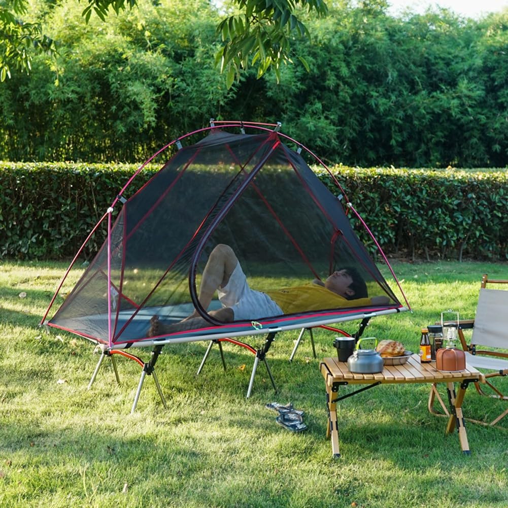 Tente De Camping Double Couche 2-3 Personnes – Imperméable 210D Oxford, Moustiquaire, Poteaux Alu – Poids 1,4 Kg