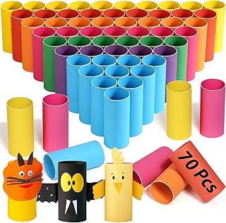 MAPVOLUT 70 Pack Colorful Craft Tubes - 1.5x3.4 Inch Heavy-Duty Cardboar...