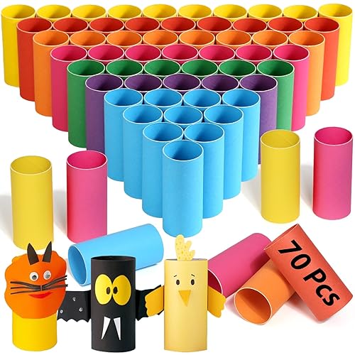 MAPVOLUT 70 Pack Colorful Craft Tubes - 1.5x3.4 Inch Heavy-Duty