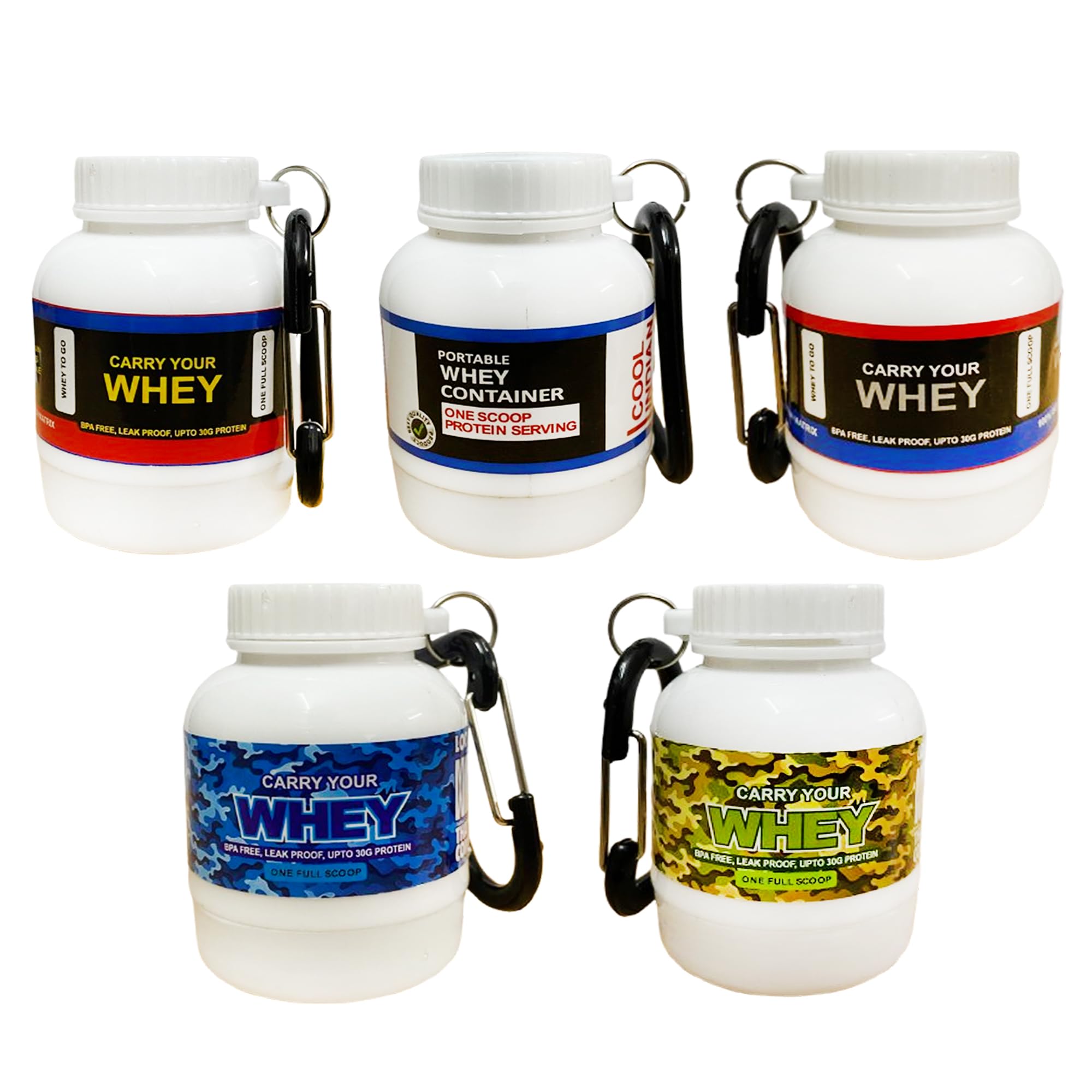 Amazing New Whey loader Protein Carry Funnel Portable Protein Whey or Supplement Powder Combo Pack of 5 Carrying Whey Funnel and Container Box with Key-Chain-picture-34