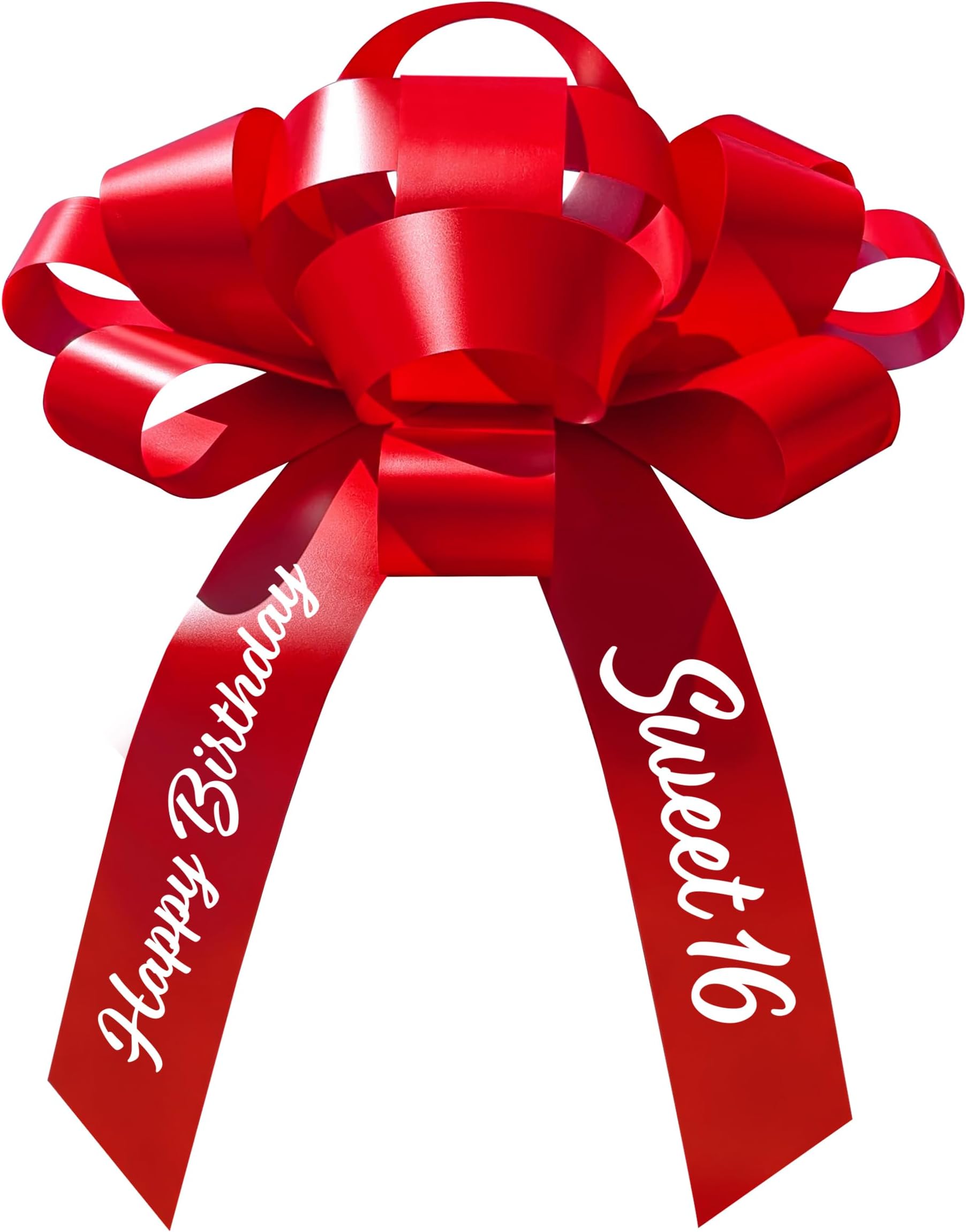 CarBowz Big Car Bow, Sweet 16 Happy Birthday, Giant 30 Bow, Non Scratch Magnet, Weather Resistant Vinyl (Red)