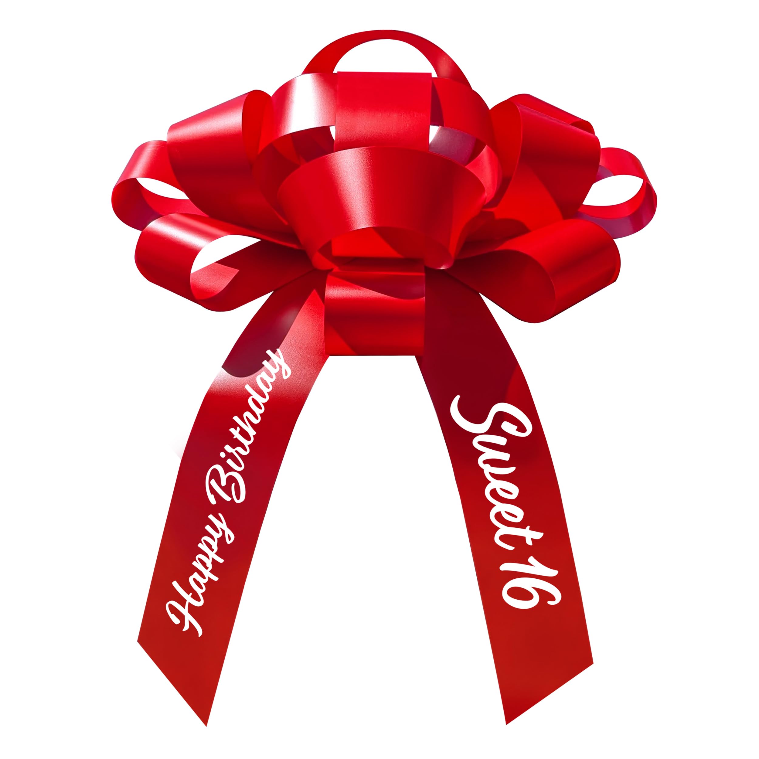 CarBowz Big Car Bow, Sweet 16 Happy Birthday, Giant 30 Bow, Non Scratch Magnet, Weather Resistant Vinyl (Red)