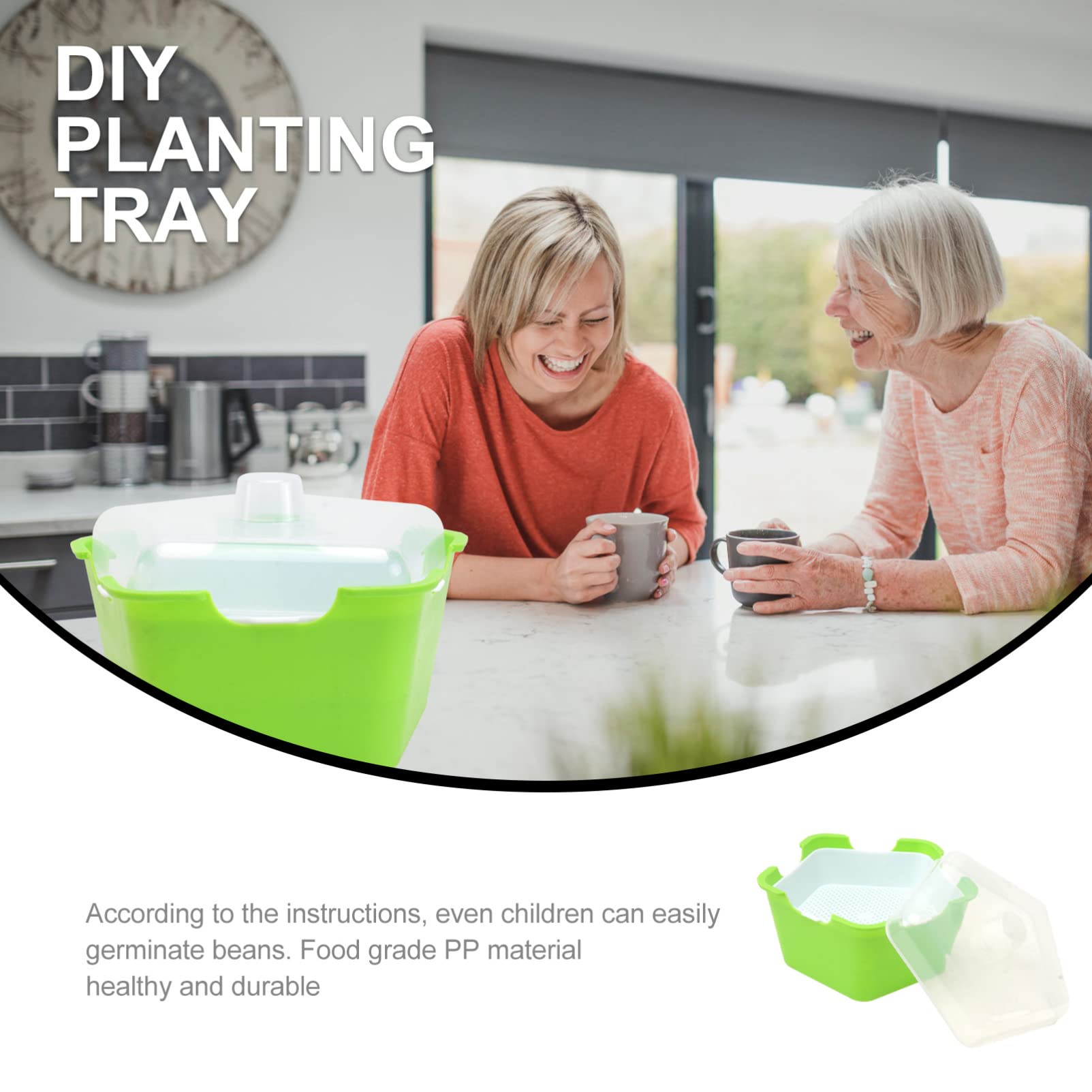 Happyyami 4ensembles Boîtes De Germination Multifonctionnelles pour Plantes Bac De Semis De Qualité Alimentaire avec Couvercles pour Jardinage Intérieur