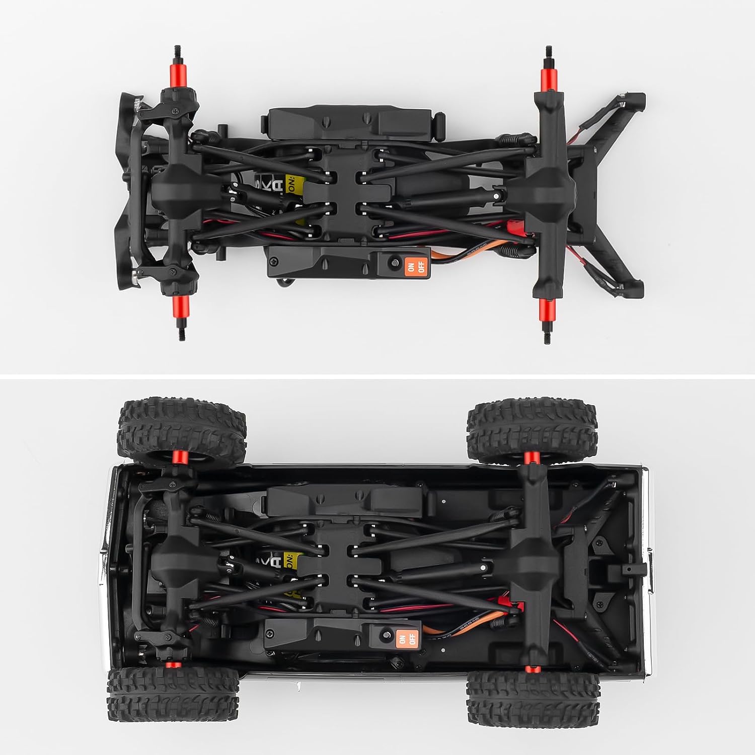 Que-T Heavy Duty Steel CVD Driveshafts +6mm Extended Front Rear Drive Shafts for 1/30 Axial Scx30 RC Crawler Car