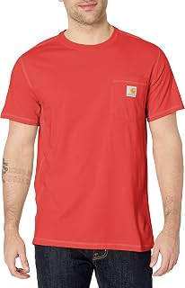 Men's Force Relaxed Fit Midweight Short-Sleeve Pocket T-Shirt, Currant Heather, 3X-Large Tall