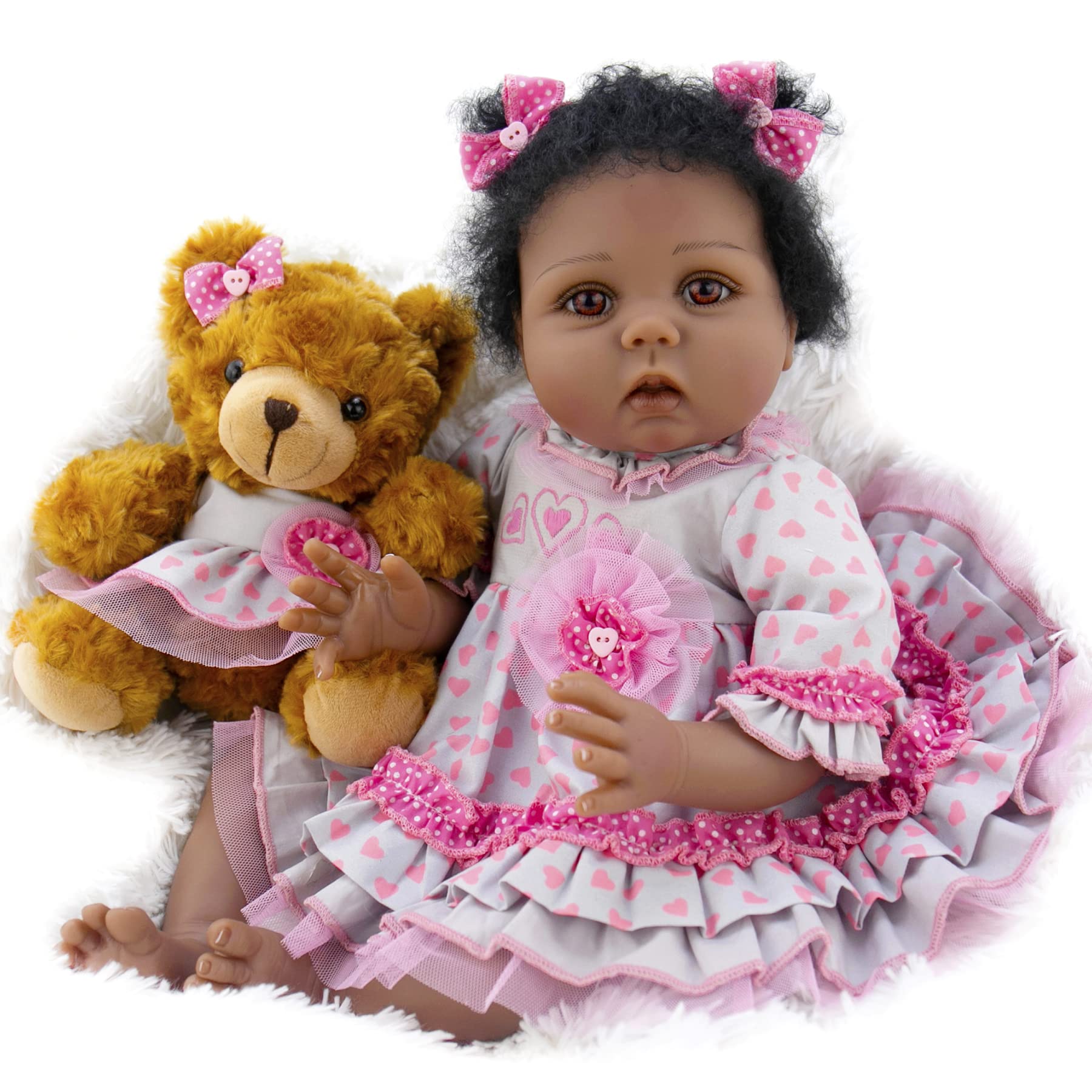 Buy (Black Girls) Aori Lifelike Reborn Baby Dolls with Soft Body