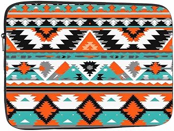 Laptop Sleeve Bag 15.4 15.6 Inch,Ethnic Aztec Geometric Native American Indian Style Mexican Colorful Protective Polyester Computer Cases Laptop Cover Tablet Travel Cover