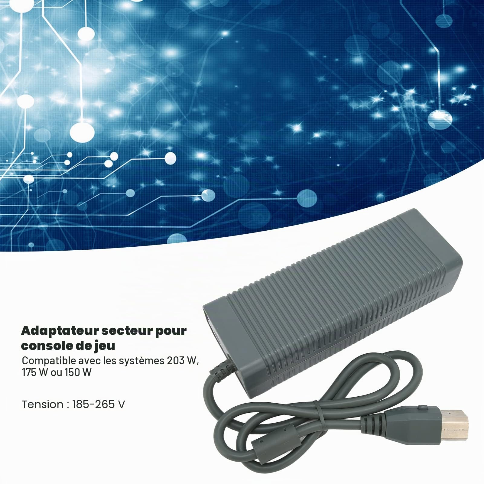 Adaptateur d'alimentation 360, Consoles Adaptateur Chargeur Adaptateur d'alimentation de Console de Jeu Alimentation 360 Slim Compatibilité pour d'alimentation de Console de Jeu 360