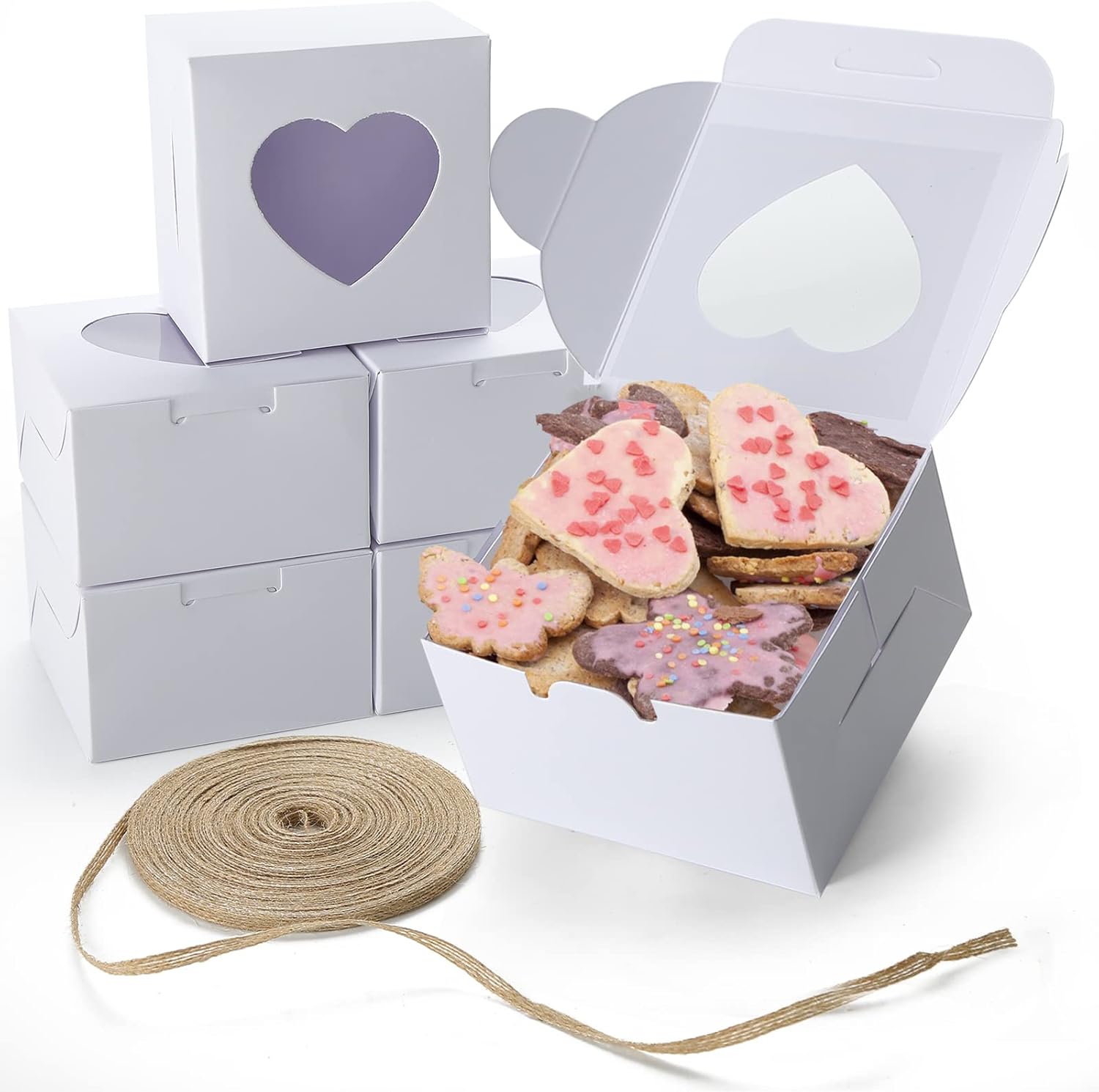 Buy VGoodall 14 PCS White Bakery Boxes with Window 4x4x2.5 Inches