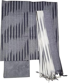 Ivikta Women's Ikkat Unstitched Salwar Suit Set with Dupatta | Pure Cotton Dress Material for Women