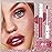 evpct 1Pcs Mauve Red Metallic Glitter iridescent Liquid Lipstick for Women Long Lasting Waterproof 24, Maroon Red frosted Metallic Glitter Shimmer Chrome Glossy Lipsticks Lip Gloss Stains Makeup Set