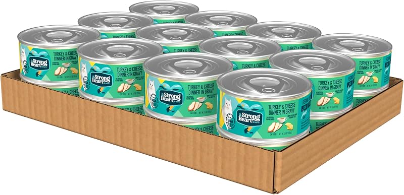 Ração Úmida para Gatos Strongheart com Peru e Queijo ao Molho, 156 g, Pacote com 24
