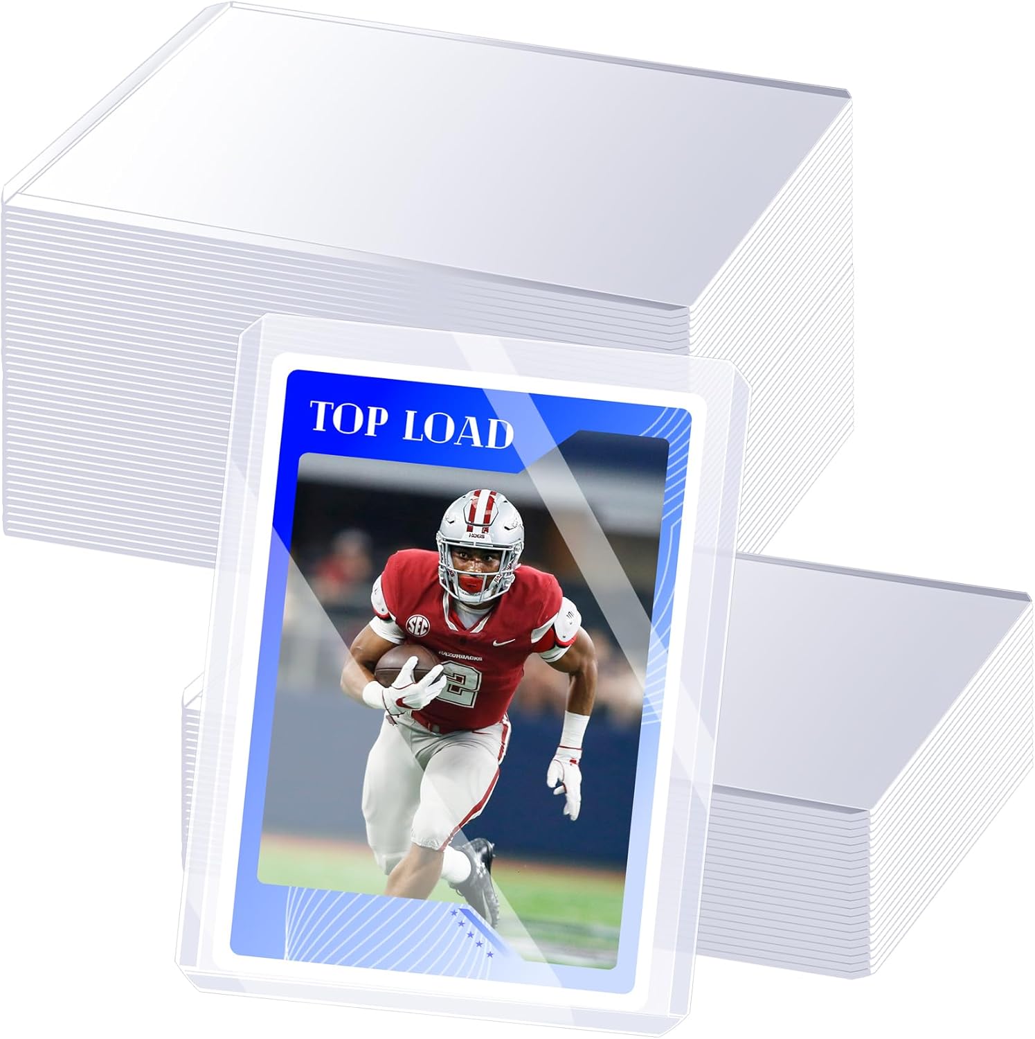 40 Count Trading Card Sleeves, Clear Top Loaders Card Sleeves for Baseball, Sports Cards Protector 3" x 4" Hard Plastic Collectible Cards Sleeves for Football, Playing Cards Protector