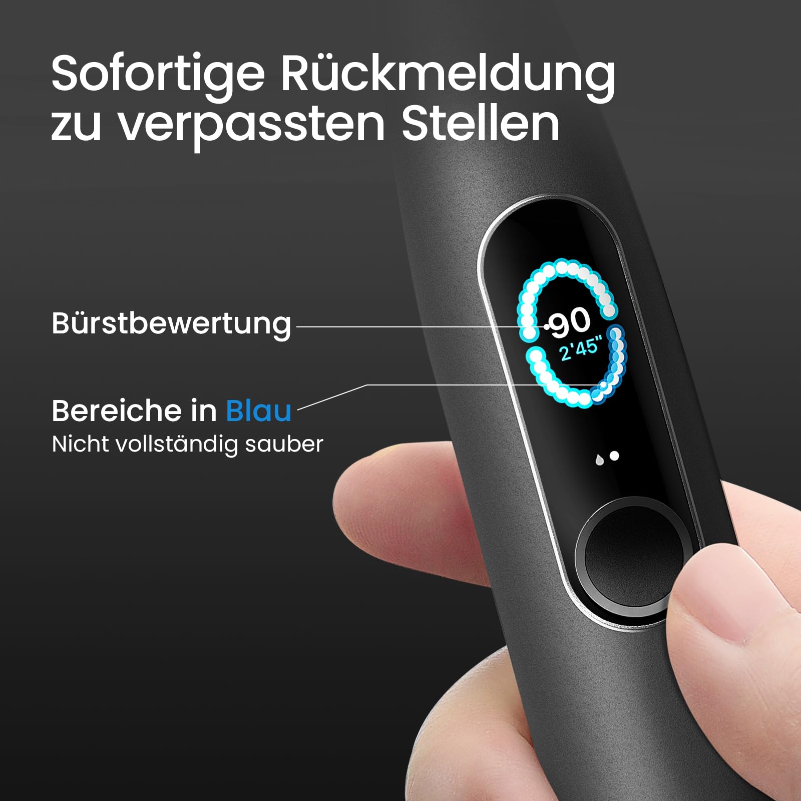 Oclean Schallzahnbürste X Series Pro Elite mit 8 Bereichsverfolgung, Elektrische Zahnbürste mit 4 Putzmodi, Sonic Electric Toothbrush mit Leiser Motor, 35 Tage Akkulaufzeit & Kabelloses Laden