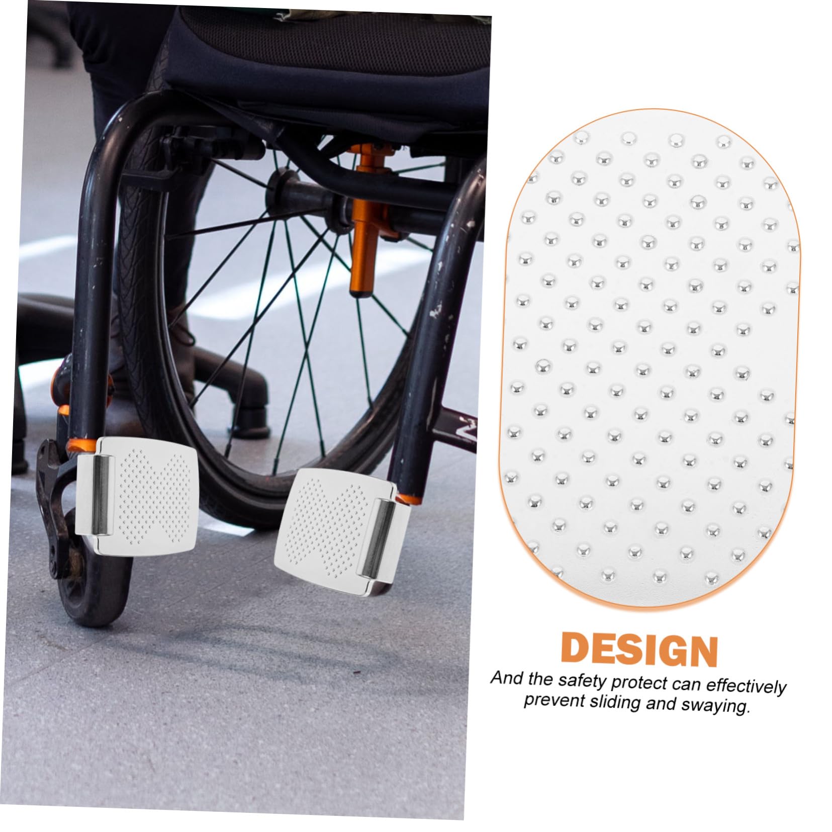 YARNOW Poggiapiedi Per Sedia a Rotelle in Alluminio 2 Pezzi Protezione Antiscivolo e Supporto Stabile, Ricambio Resistente Per Anziani e Assistenza Domiciliare
