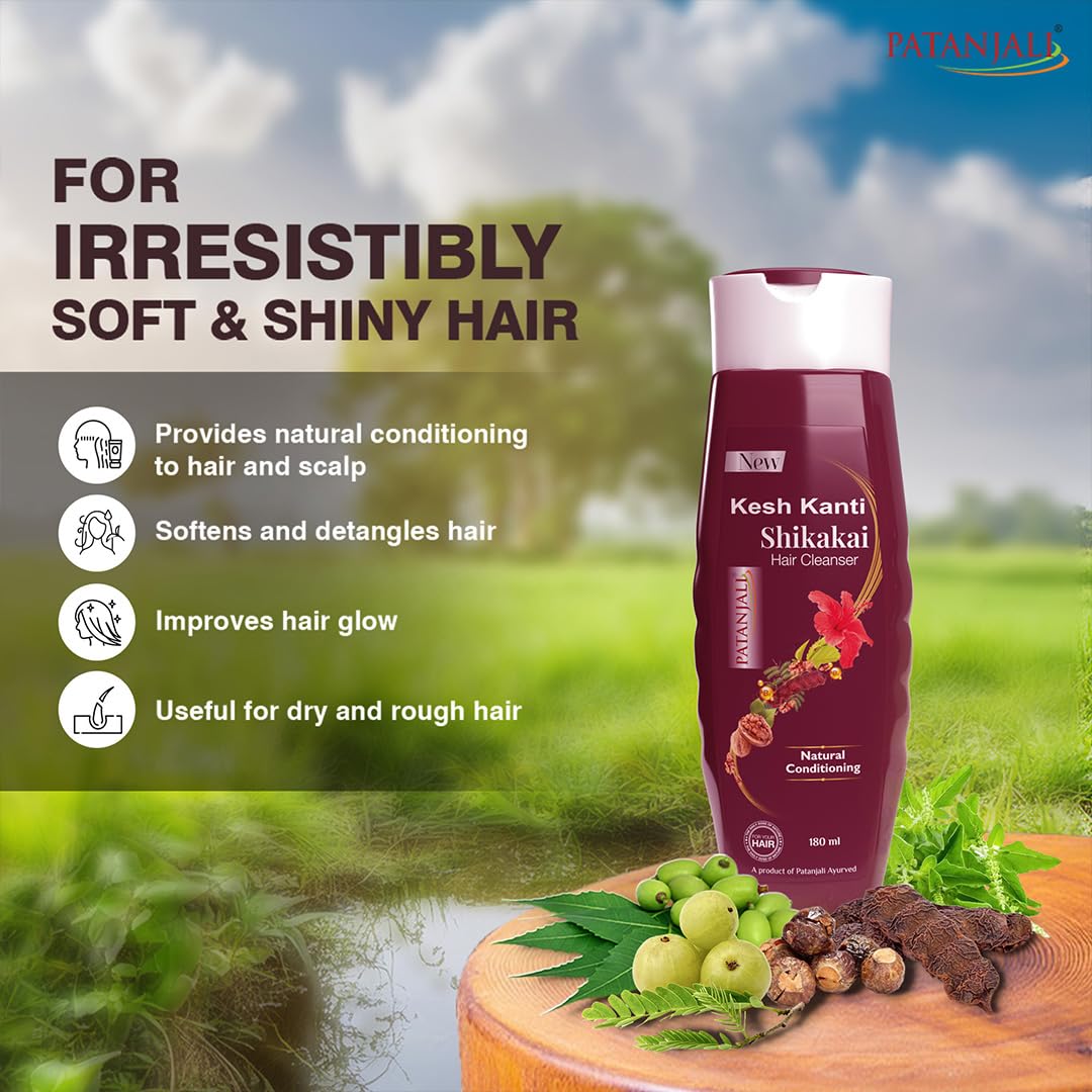 Buy Patanjali Kesh Kanti Shikakai Shampoo Hair Cleanser 180ml