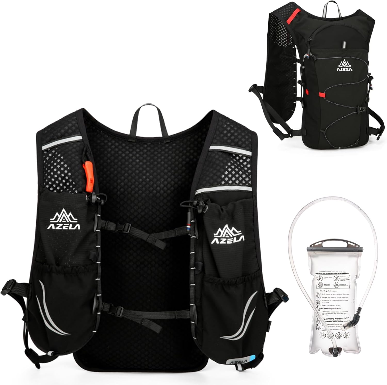 Mochila de Hidratación para Running 10L con Campanilla y Válvula para Mujeres y Hombres