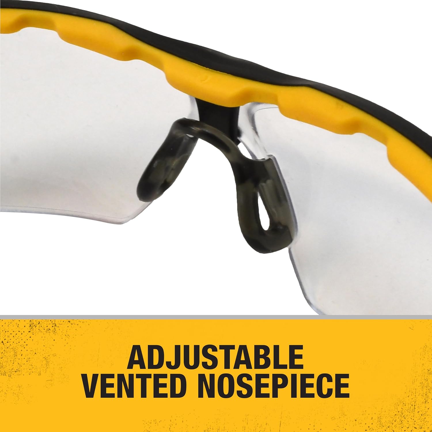 DEWALT DPG108-1D Renovator™ Lightweight Safety Glasses – Clear Lens – TPR Brow Guard – Vented No Slip Temples & Nosepiece – 1 Pair