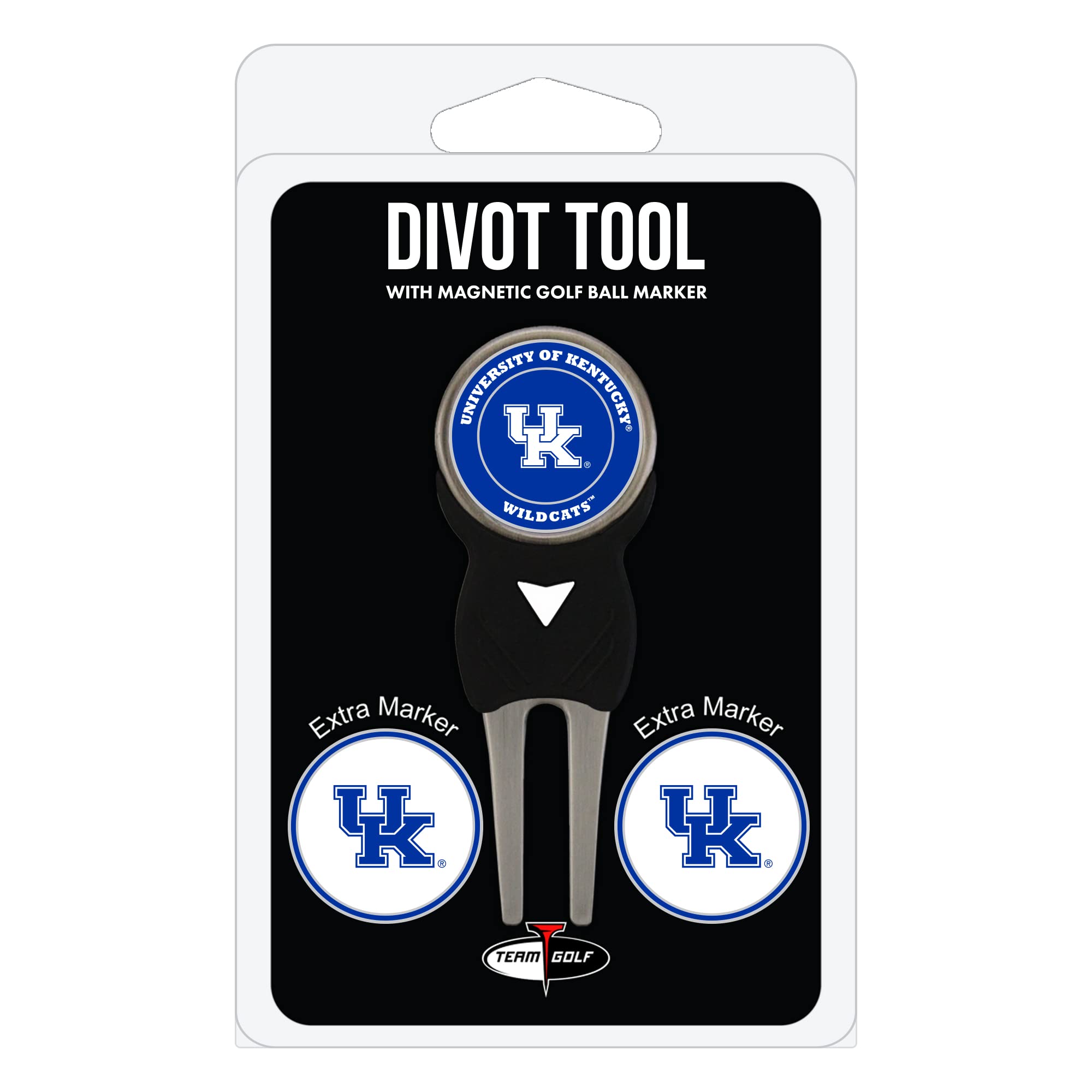 Team GolfNCAA Divot Tool with 3 Golf Ball Markers Pack, Markers are Removable Magnetic Double-Sided Enamel