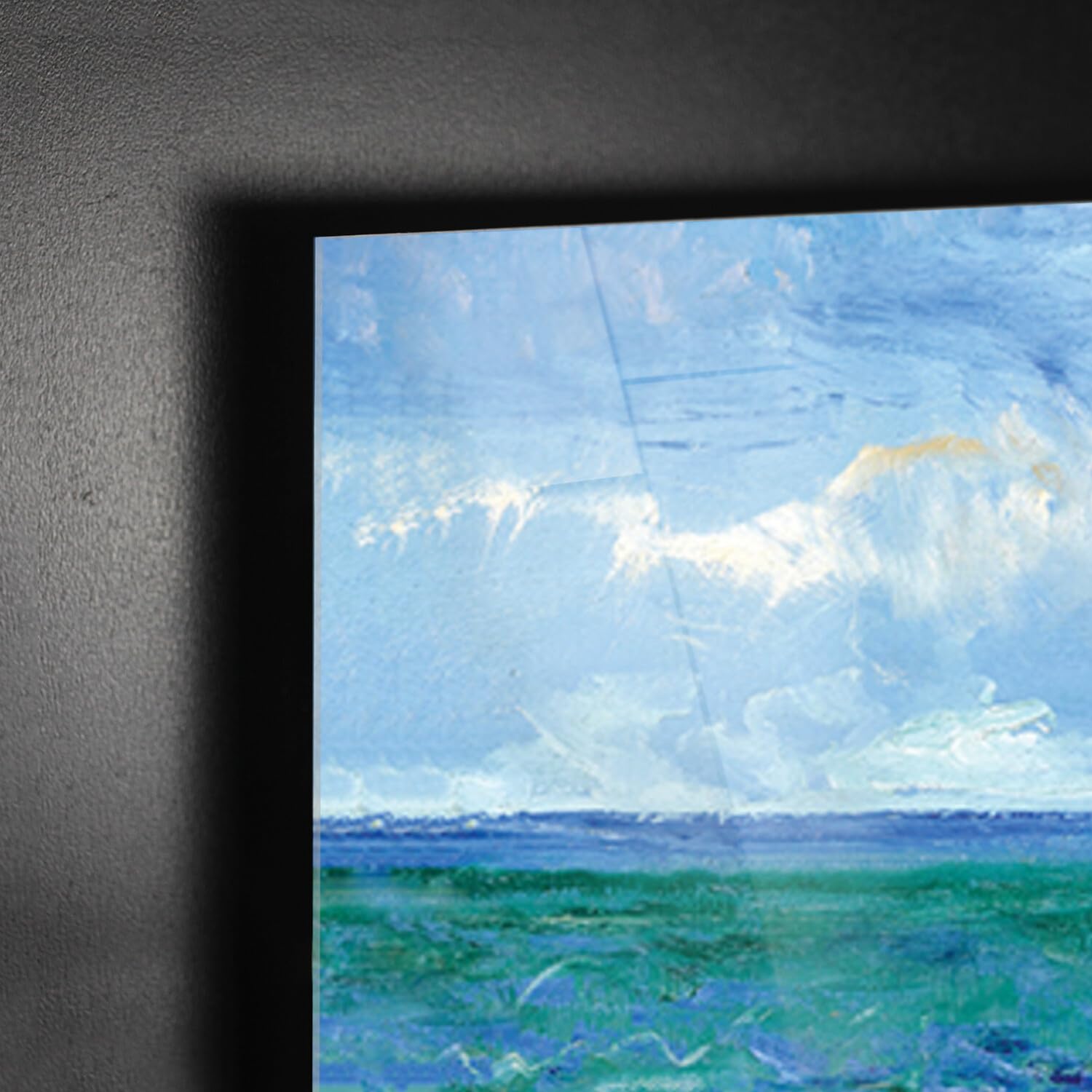 Giallobus - Cuadro - Vincent Van Gogh - El mar en Les Saintes Maries - Vidrio acrílico - 100L x 70l cm - Listo para colgar - Cuadros modernos para el hogar
