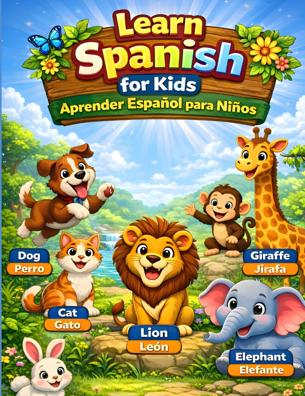 Learn Spanish for Kids: Animals: A Fun Bilingual Spanish–English Animal Book with Cartoons and Real Photos for Kids Ages 3–7