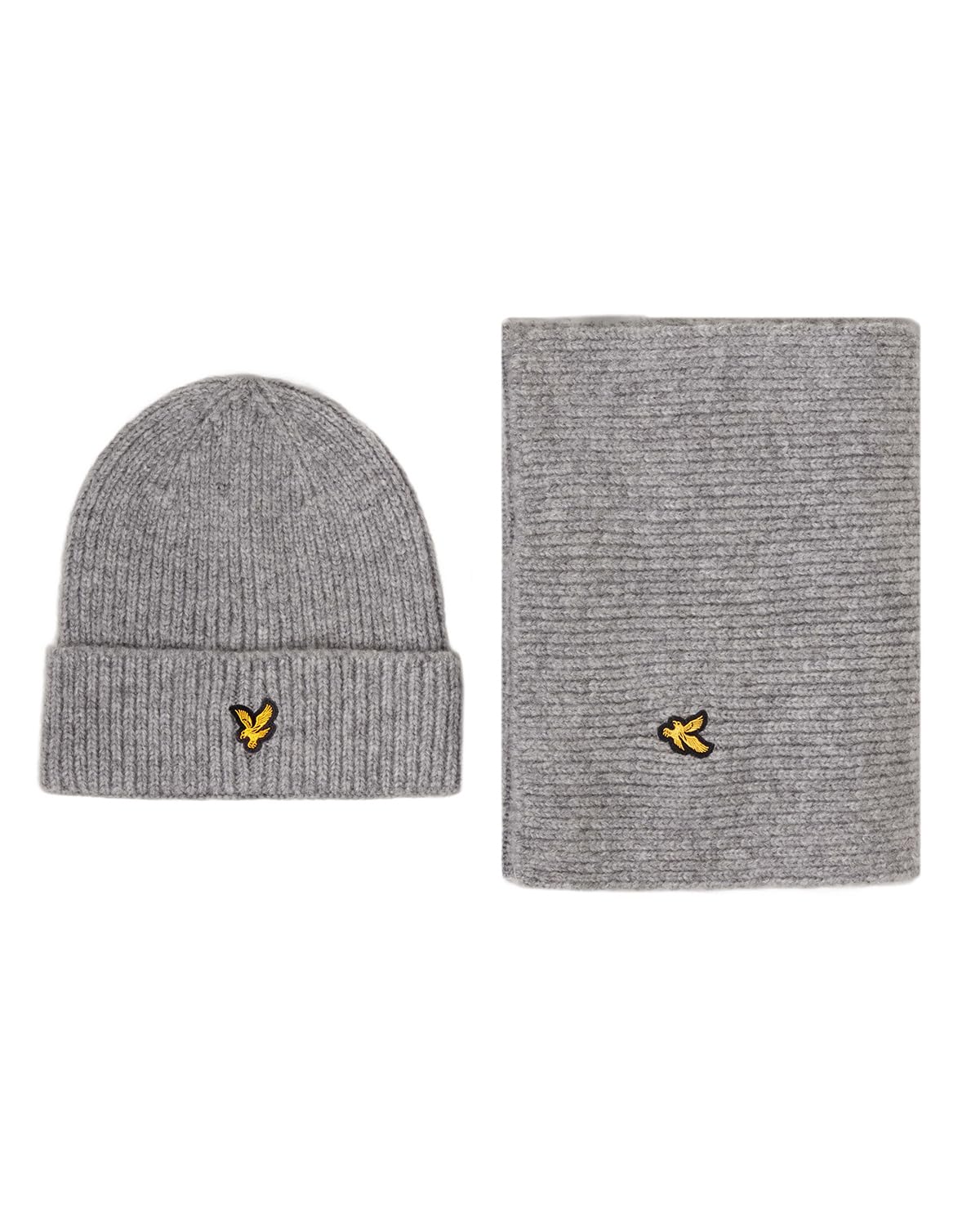 Lyle & Scott Gris Scarf And Bonnet Set