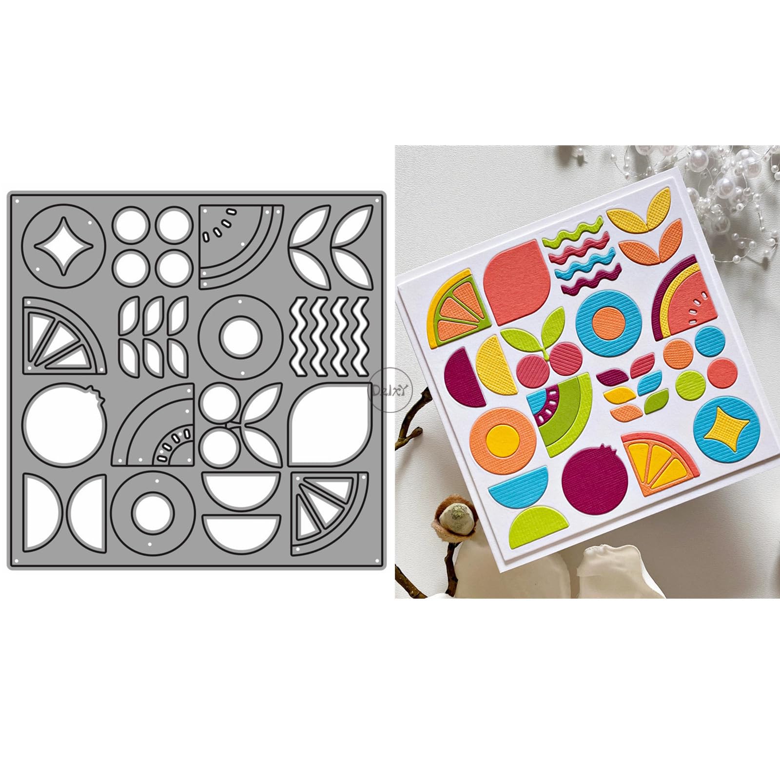 DzIxY Geometric Background Board Metal Cutting Dies for Card Making Kit Embossing Paper Die Cuts Set Scrapbook Stencils Supplies Machine Templates