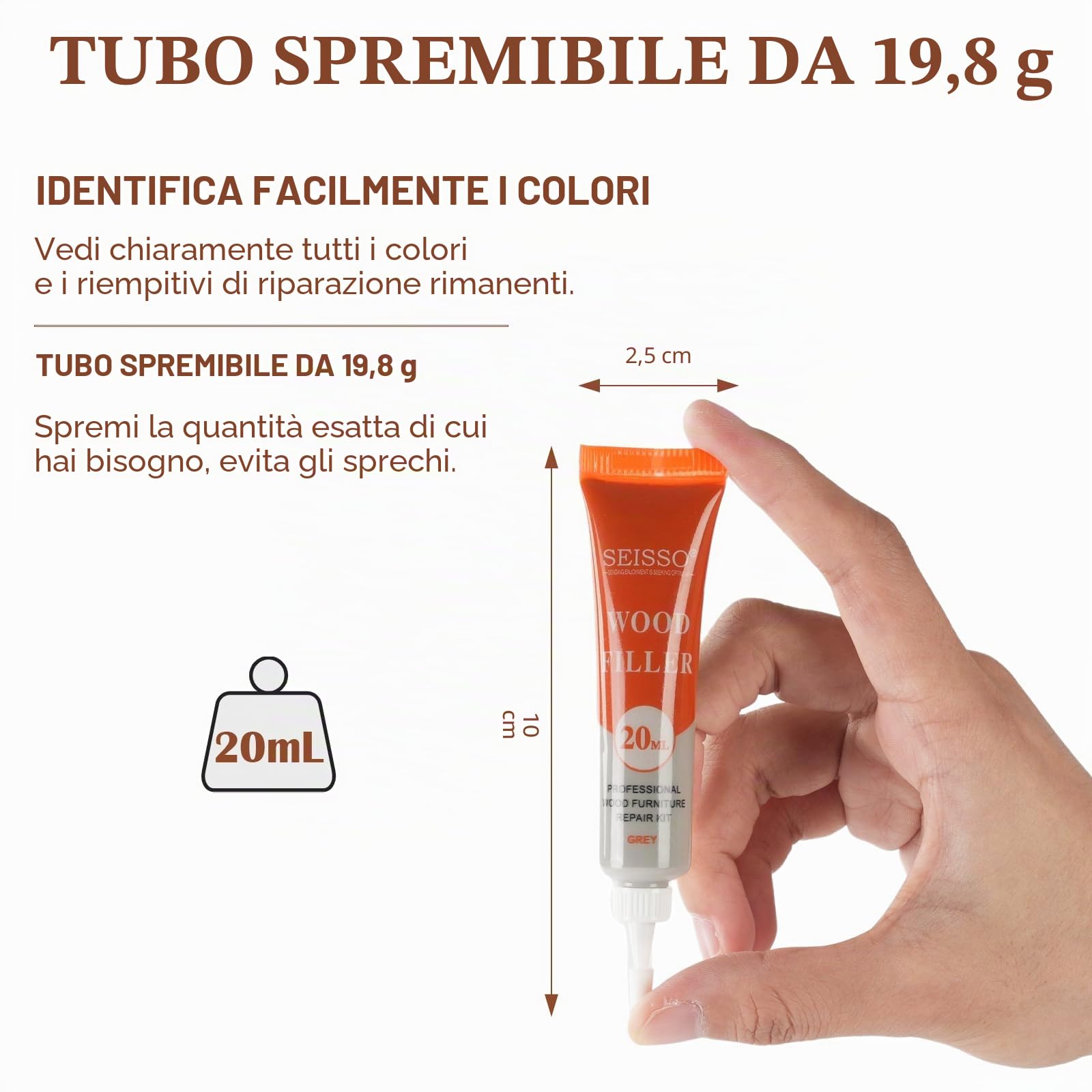 SEISSO Kit di riparazione di mobili, kit di riparazione di pavimenti in legno, kit di ritocco per mobili, riparatori di graffi, porta, pavimento