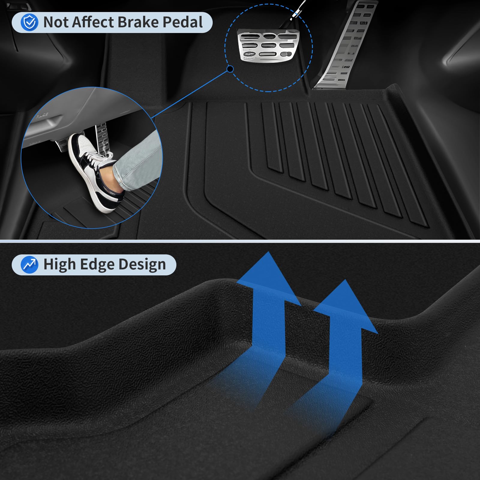 TSLDRV Floor Mats for Kia Telluride 7 Seat 2025-2020 Full Set All Weather Floor Mats for Kia Telluride — view 6