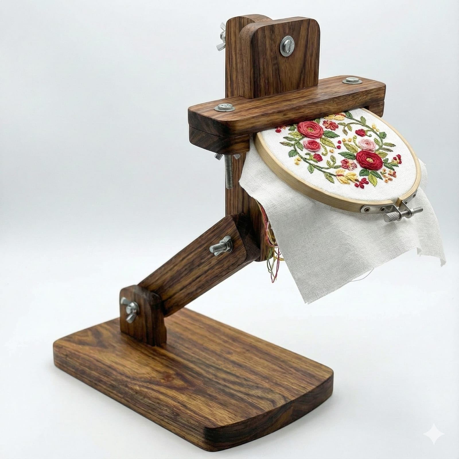 Wooden Embroidery Hoop Stand with Adjustable Frame – Ideal for Hand Embroidery, Cross-Stitching, Arts & Crafts, Sewing, and DIY Projects – Ergonomic, Hands-Free Support for Comfortable & Precise Stitching-image-33