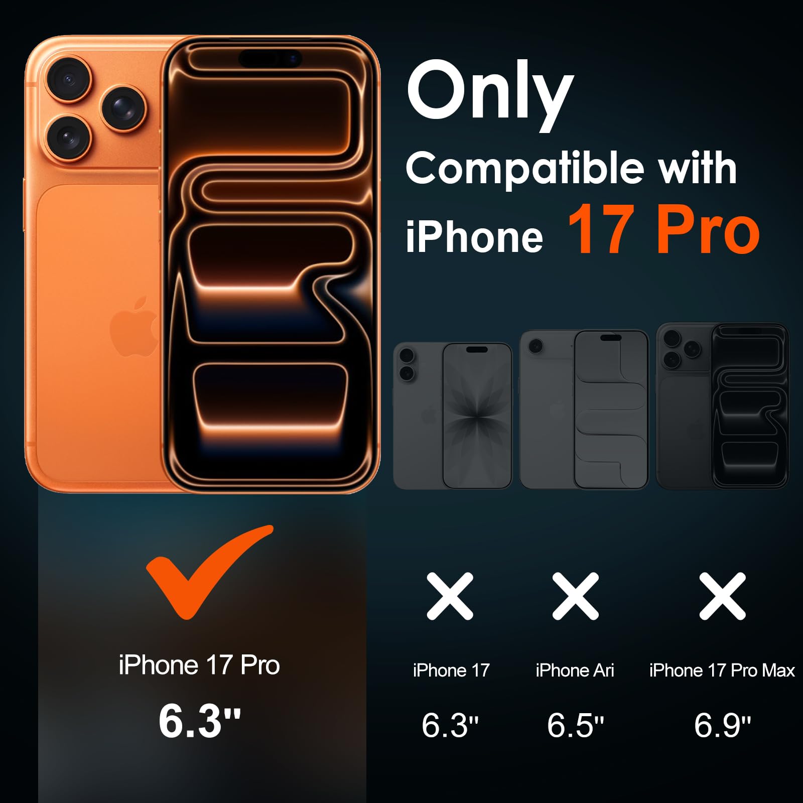 iVoler 2 Pezzi Pellicola Vetro Temperato per iPhone 17 PRO 6.3 Pollici, con Strumenti di Installazione, Pellicola Prottetiva Anti Graffio, Durezza 9H, HD Trasparente, Senza Bolle