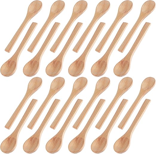 40 Pieces Wooden Spoons Small Spoons Mini Wooden Spoons