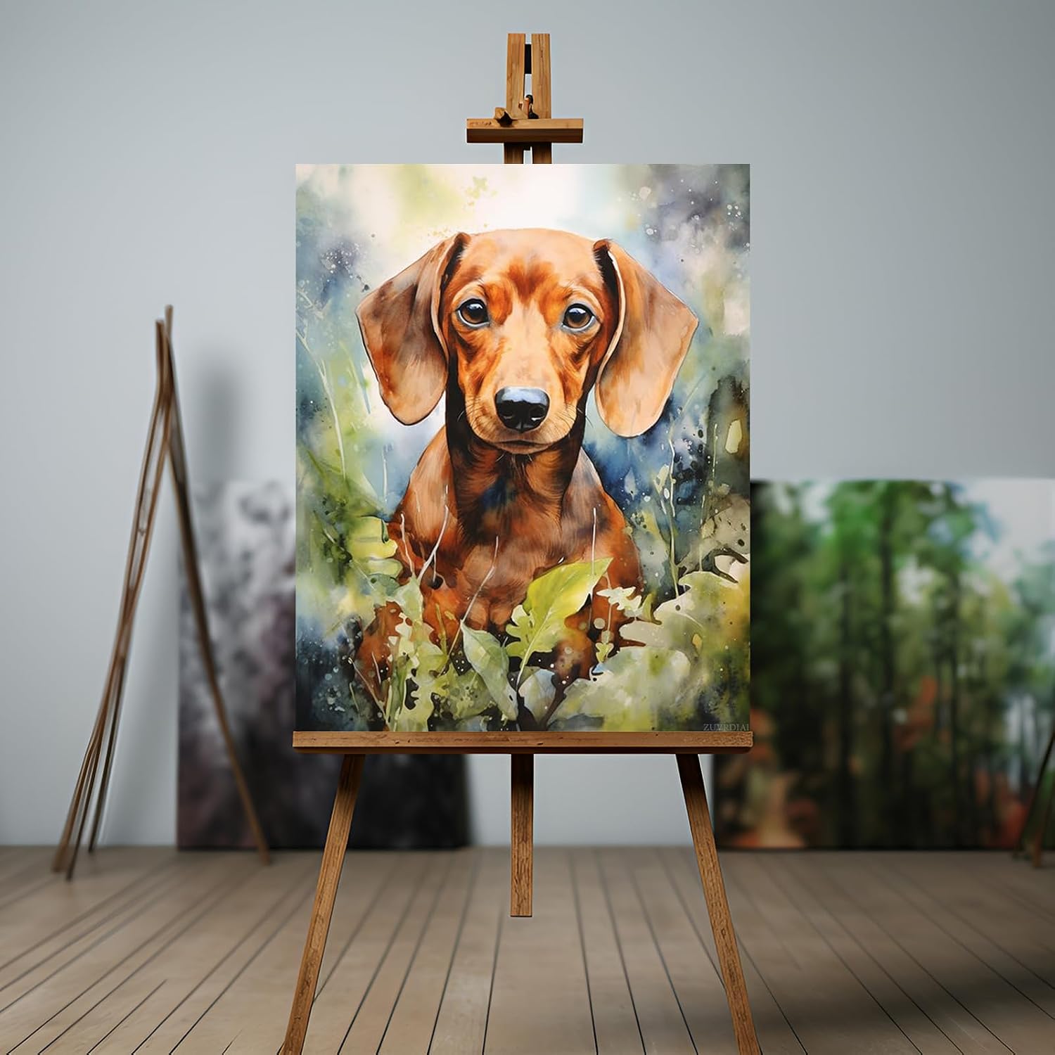 ZUVRDIAI Paint by Number for Adults, Dachshund Animal Dog, Acrylic Easy Painting, DIY Canvas Oil Painitng for Gift Home Wall Decor, 40x50cm, Without Frame