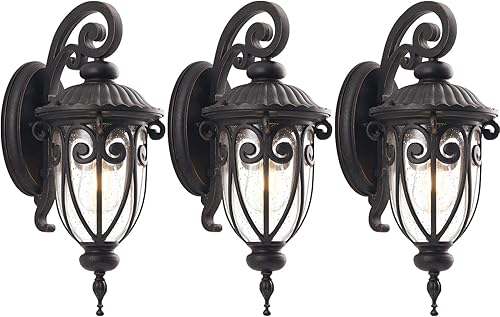 Lámpara para exteriores, 3 soportes de pared (sin sensor), LM0519-DN-S