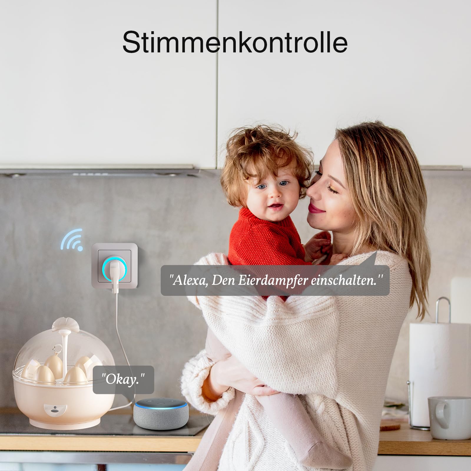GHome Smart Prise Intelligente WiFi, ESP8285 | Support Clignotant Tasmota | Mesure Consommation Électrique, Télécommande via App, Compatible Alexa, 10A, Certifié TÜV, 2,4GHz