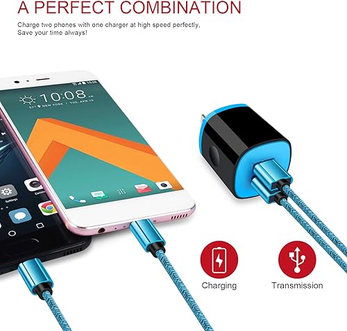 Miniatura 6 de Bloque de cargador de pared, adaptador de encendedor de cigarrillos C, cable C, cargador de teléfono Android de 6 pies, carga rápida