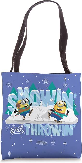 Minions Snowin And Throwin Holiday Snowball Tote Bag