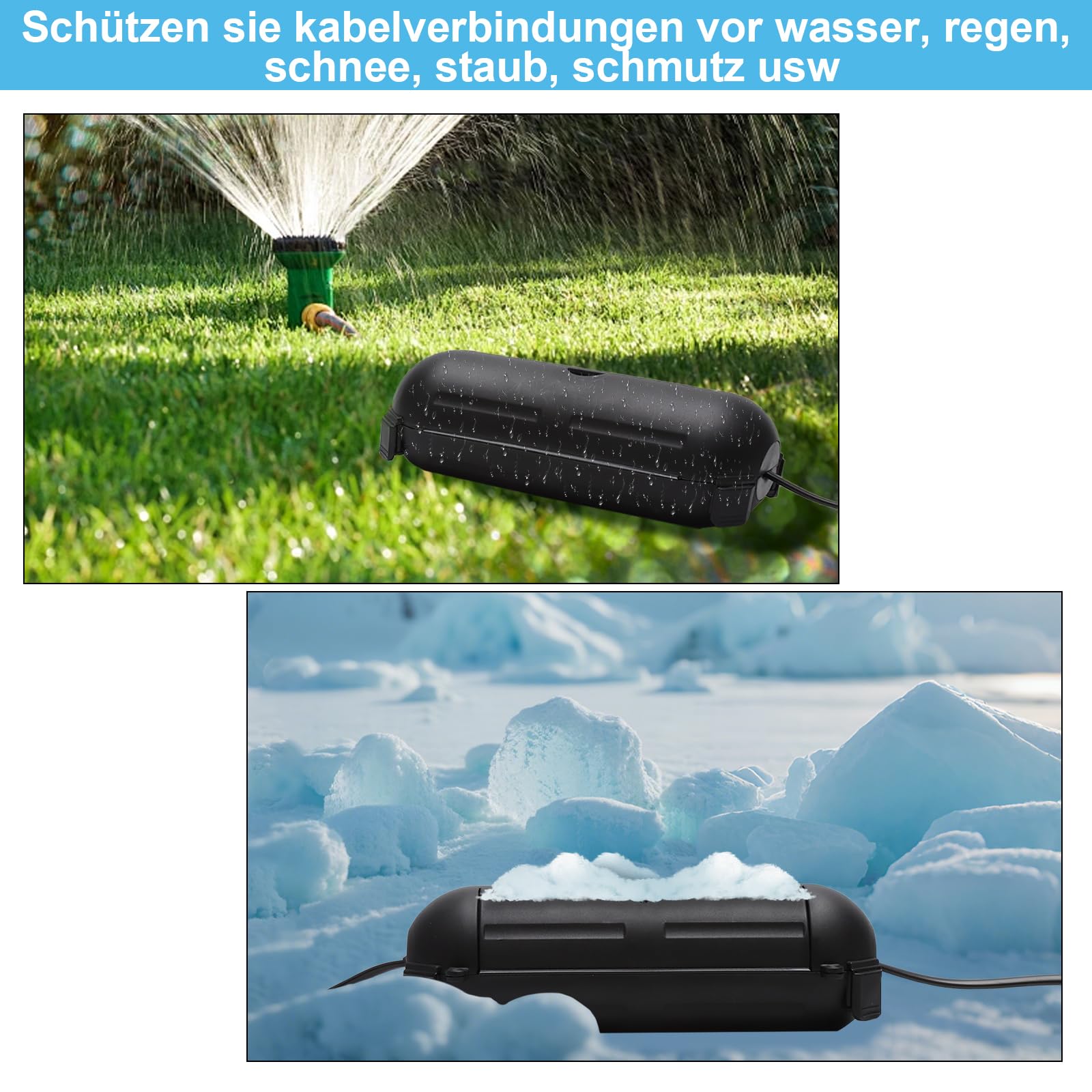 APOMOONS Zewnętrzna skrzynka kablowa, wodoszczelna, mała, bezpieczna, ochrona wtyczek, skrzynka ochronna, odporna na warunki atmosferyczne, skrzynka elektryczna do przedłużacza, narzędzia elektryczne