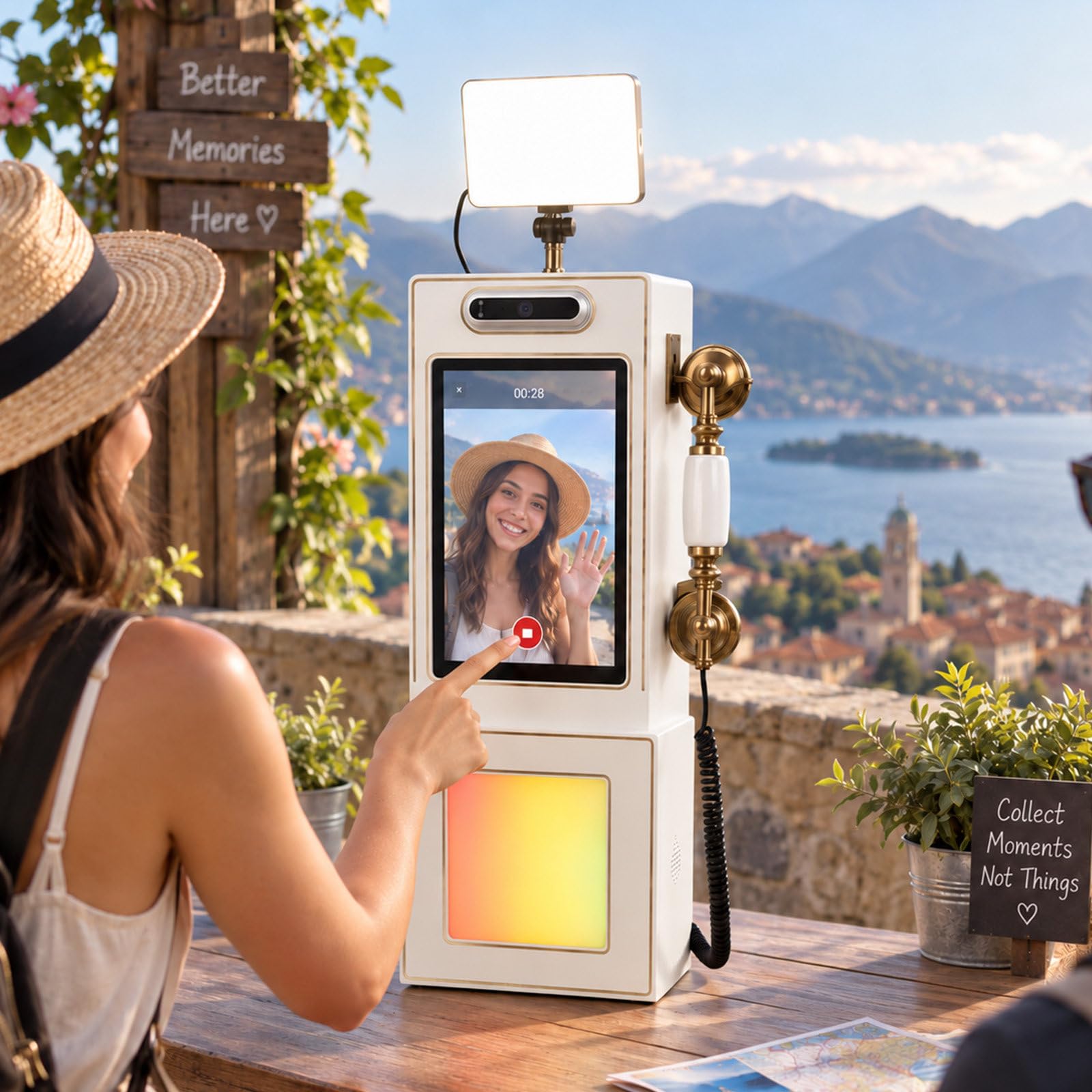 Téléphone livre d'or mariage, écran tactile 10,1" enregistreur vidéo