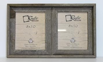 8x10-2.5" Wide Reclaimed Rustic Barnwood Collage Frame - Holds 2 Photos