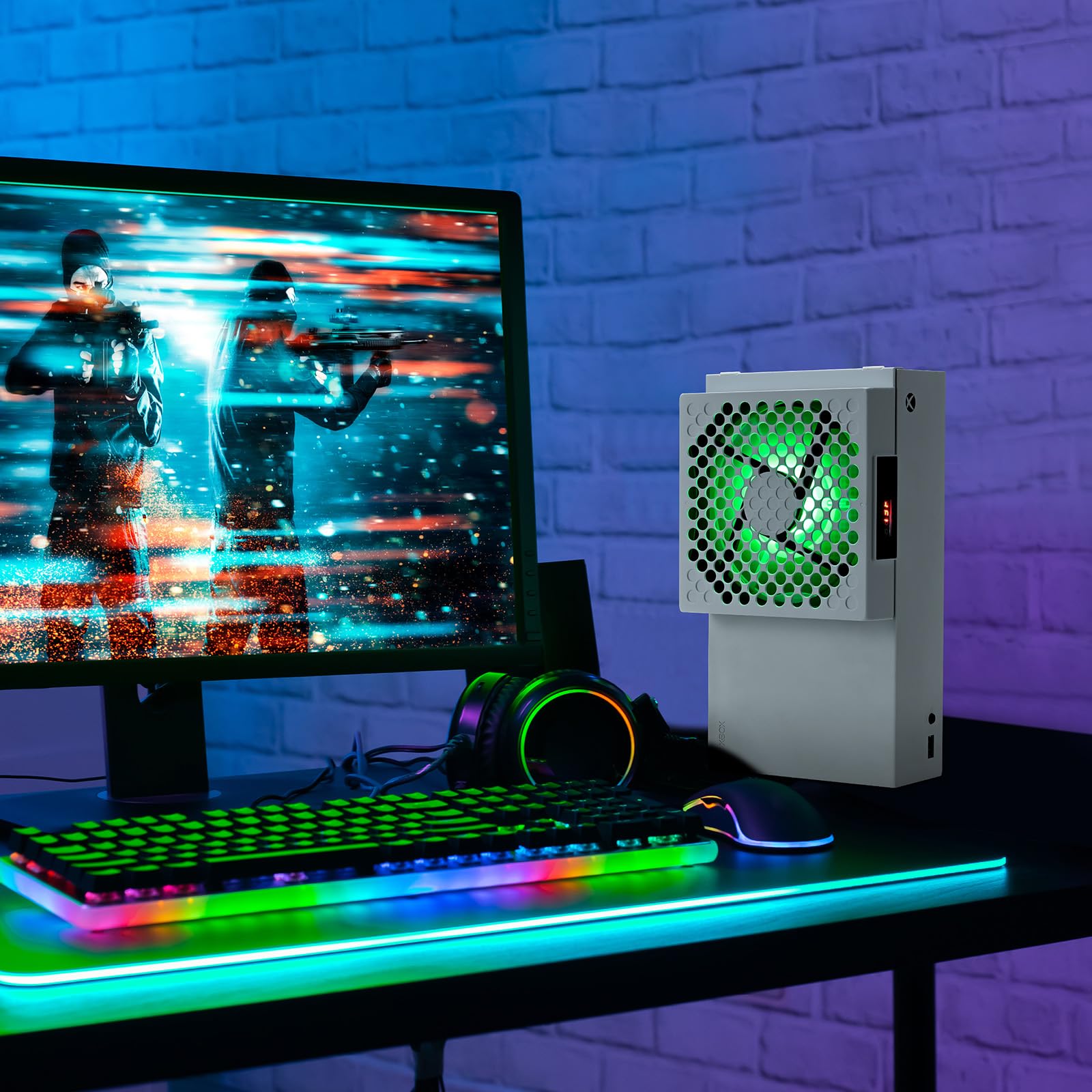 DEPGI Ventilador de refrigeración para Xbox Series S, con ajuste automático de velocidad del ventilador basado en temperatura, pantalla LED, bajo ruido, fácil instalación, 3 velocidades