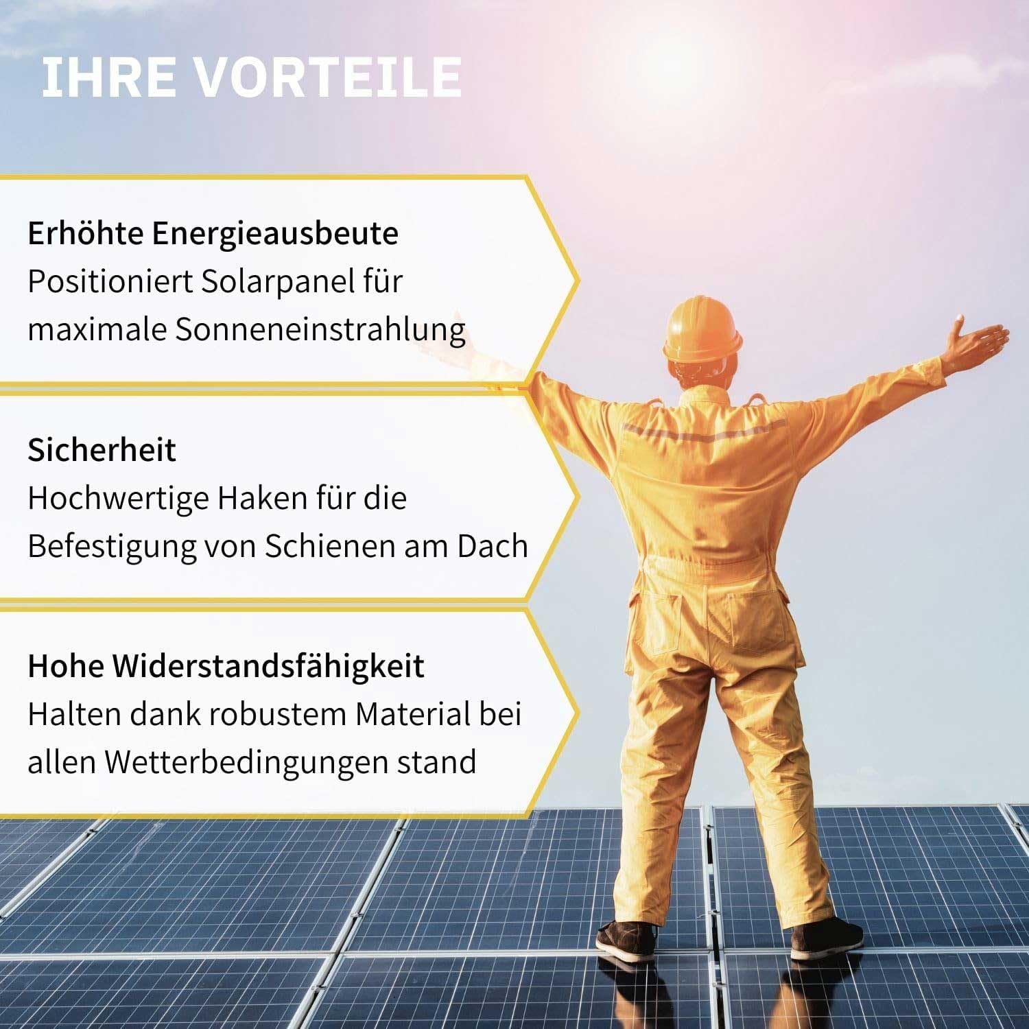 Avoltik 10x Dachfalzklemme zur Solarpanel Befestigung I Stehfalzklemme Photovoltaik aus Edelstahl 1.4301 I Klemme 45x52mm zur Solarmodul Dachbefestigung I Montageklemme zur Stehfalzdach-Montage
