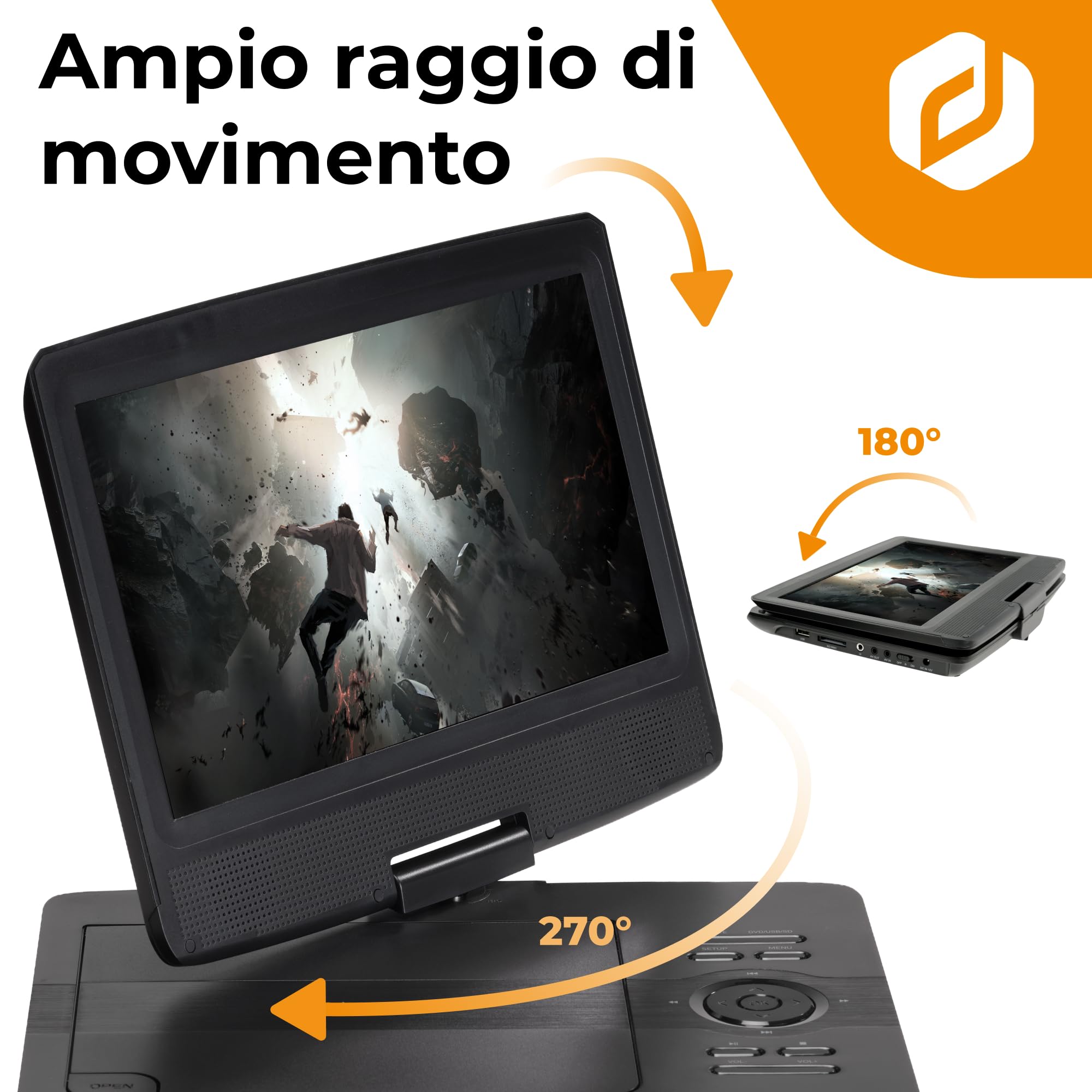 Denver MT-1097 Lettore Dvd Portatile Lettore Dvd Portatile da Tavolo 25,4 cm (10") Nero