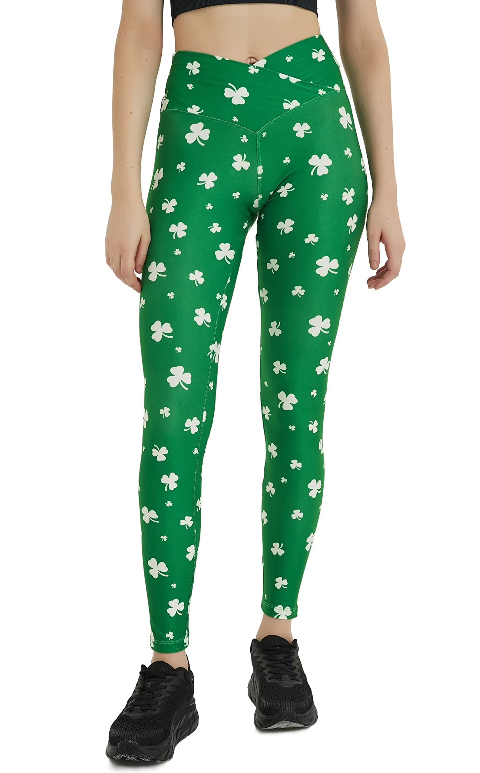 sissycos Women's Christmas Halloween Crossover Leggings High Waisted