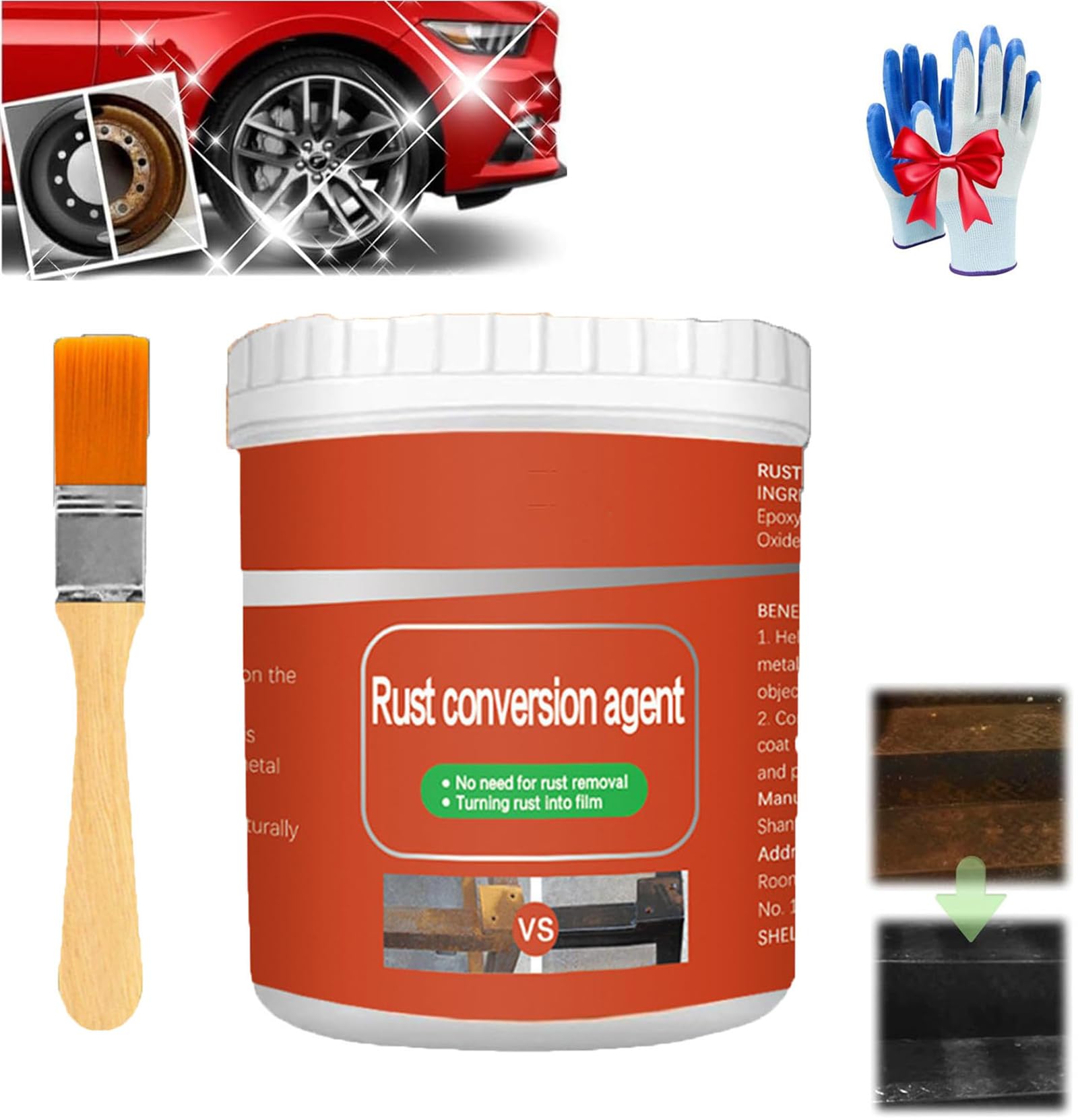 Proanox for Metal, Proanox Enamel, Proanox Rust Paint, Proanox Paint for Metal, Rust Converter Paint for Metal with Brush, Multipurpose Rust Remover Spray (100g*1)