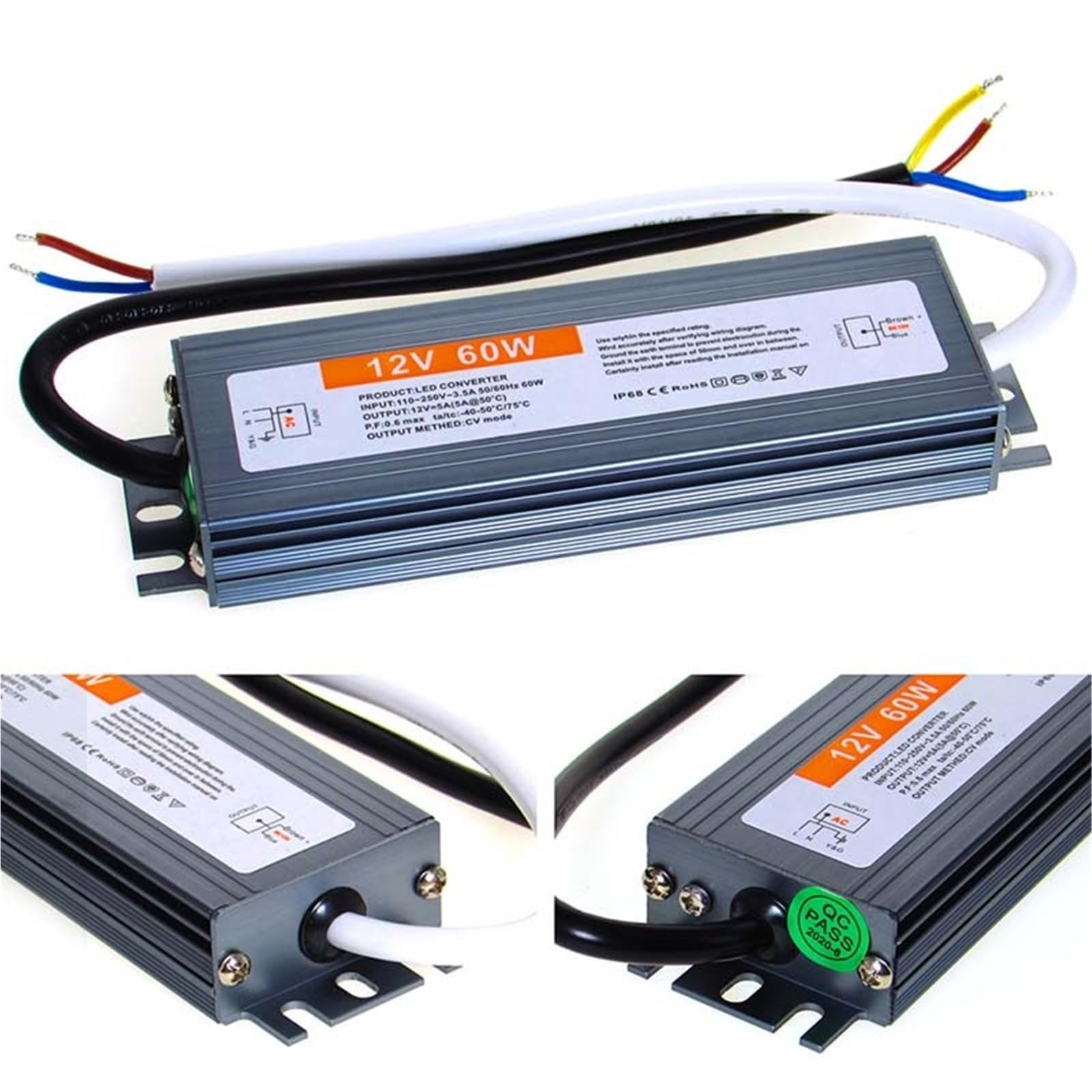 Alimentatore switching impermeabile DC 12V 24V IP67~IP68 Illuminazione LED for esterni 10W 20W 30W 50W 60W 80W 100W 200W 300W