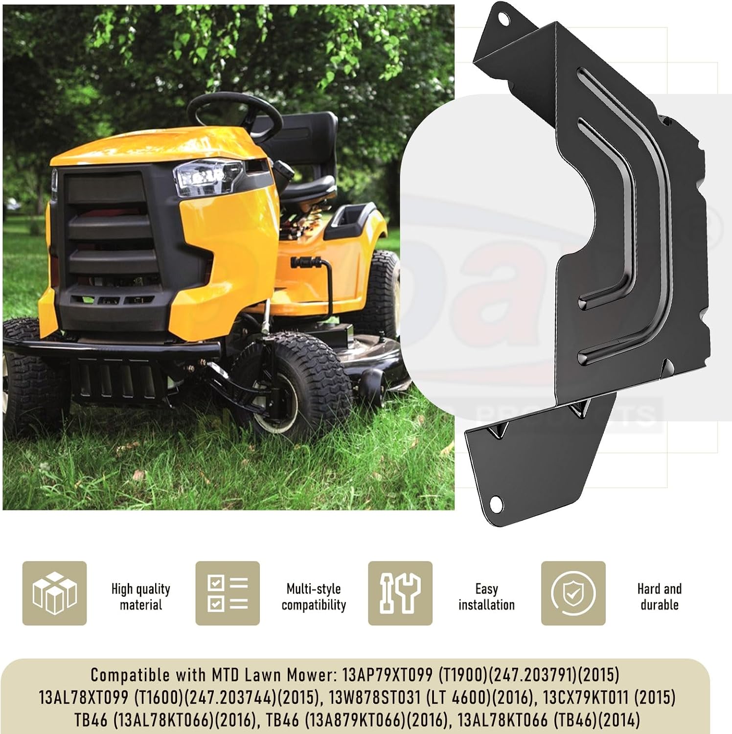 Karbay 783-08547-0637 Black Deck Belt Cover/Lawn Tractor Mandrel Cover for MTD CUB Cadet Craftsman 46" Deck fits XT1 XT2 LX46 LT46 LE 13AP79XT099, 13AL78XT099, 13W878ST031, TB46, 247203790