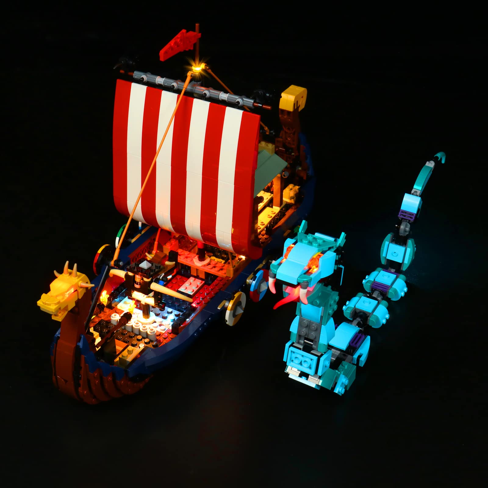 LED Light Kit for Viking Ship & Serpent Snake Decoration - Not Including Lego Models โ image 1
