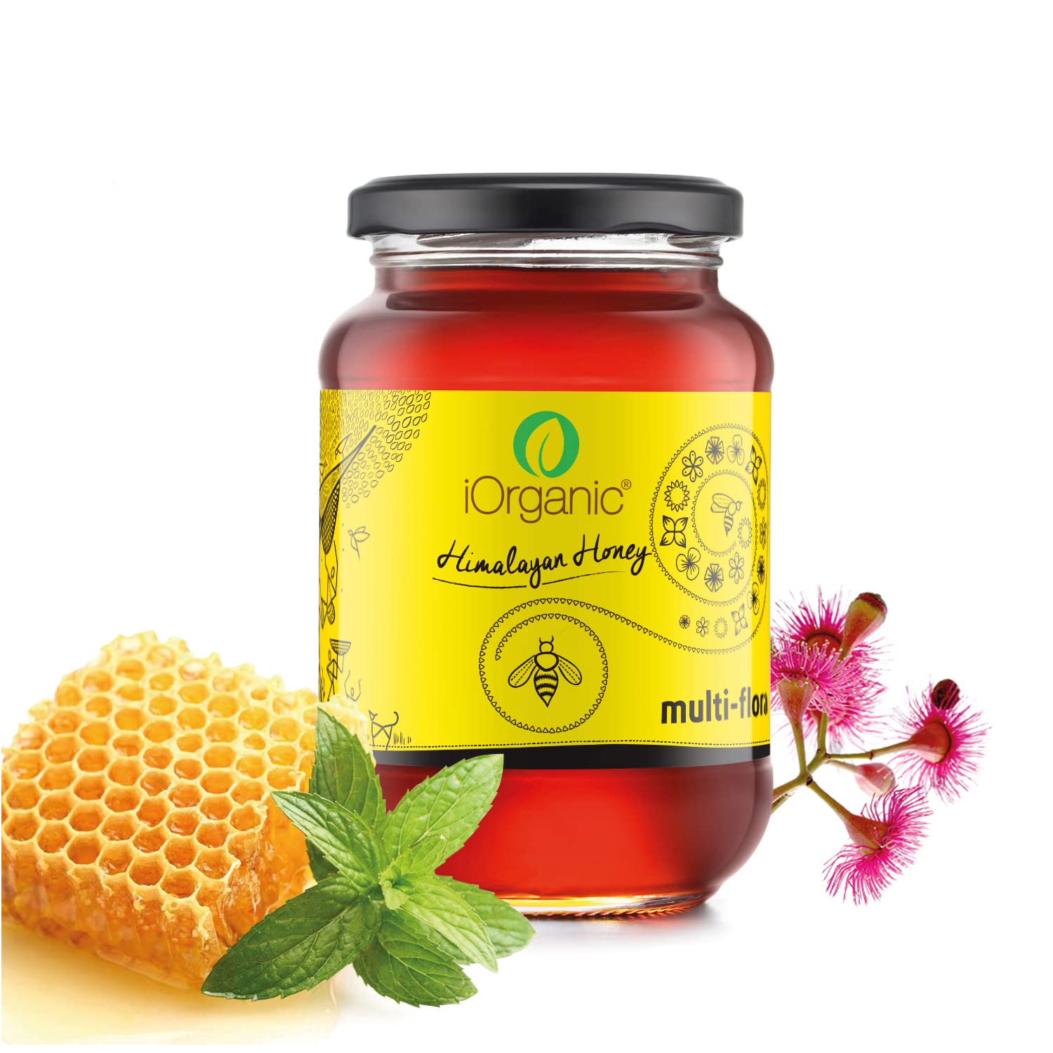 iOrganic Natural Bee Farms Raw Honey 100% Pure, Unprocessed, Unpasteurized Healthy Honey | No Preservatives | No Added Sugar | NMR Tested from Germany (Multi Flora Honey, 500 ML) (B09R9BW676) Amazon Price History, Amazon Price Tracker