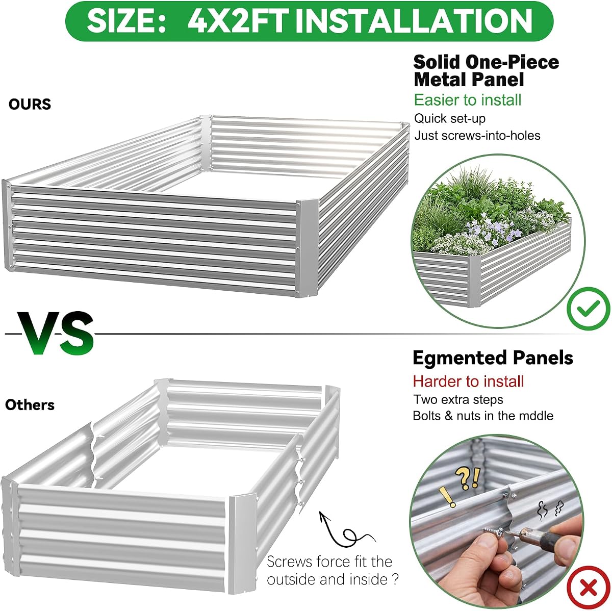 Ollys Garden Galvanized Steel Raised Garden Bed view 3